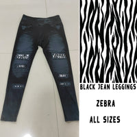 BLACK JEAN LEGGINGS- ZEBRA