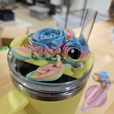 PASTEL ROSE TURTLE STRAW BUDDY