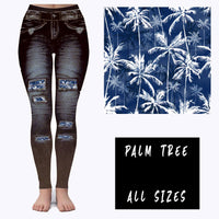 LEGGING JEAN RUN-PALM TREE (ACTIVE BACK POCKETS)