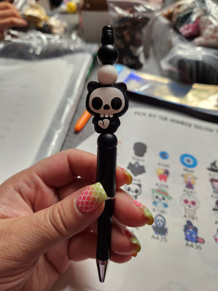 Skull Panda Silicone Beaded Pen or Keychain