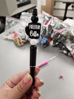 Fueled by Coffee Silicone Beaded Pen or Keychain