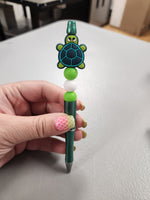 Turtle Silicone Beaded Pen or Keychain