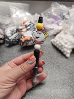 Tea Pot Silicone Beaded Pen or Keychain