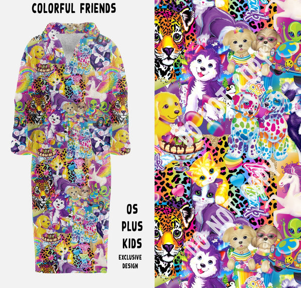 HOUSE ROBES- COLORFUL FRIENDS- KIDS S (SIZE 6-8)
