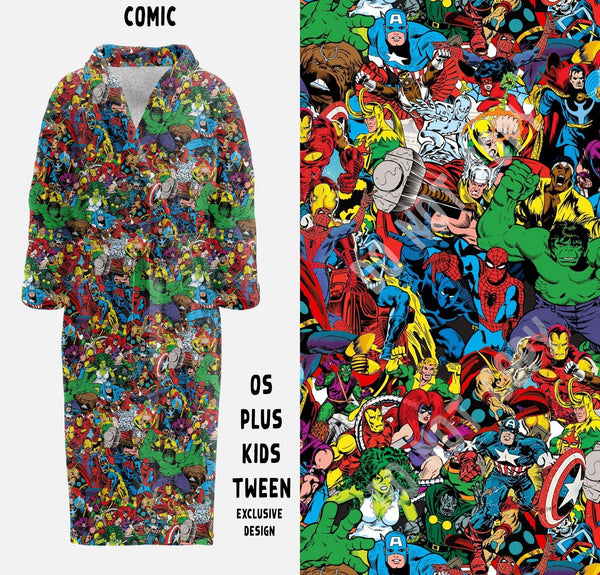 HOUSE ROBES- COMIC- KIDS S (SIZE 6-8)