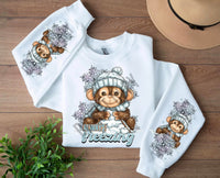 ALWAYS FREEZIN MONKEY SWEATSHIRT W/ SLEEVE PRINT