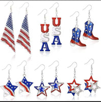 #7196- Patriotic Earrings
