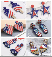 #7196- Patriotic Earrings