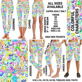 RTS - Colorful Characters Biker/Capris/Leggings with High Side Pockets