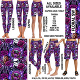 RTS - Floral SW Biker/Capris/Leggings with High Side Pockets
