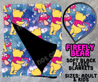 FIREFLY BEAR- SOFT BLACK THROW BLANKET