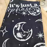 JUST A PHASE- SOFT BLACK FLEECE THROW BLANKET