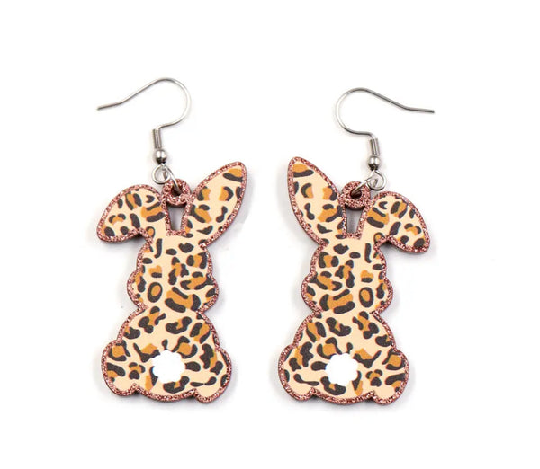 RTS- Leopard Bunny Earrings