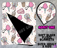 ADMIT ONE - SOFT BLACK FLEECE THROWS 10 - PREORDER CLOSING 5/4