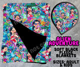 ALIEN ADVENTURE - SOFT BLACK FLEECE THROWS 10 - PREORDER CLOSING 5/4