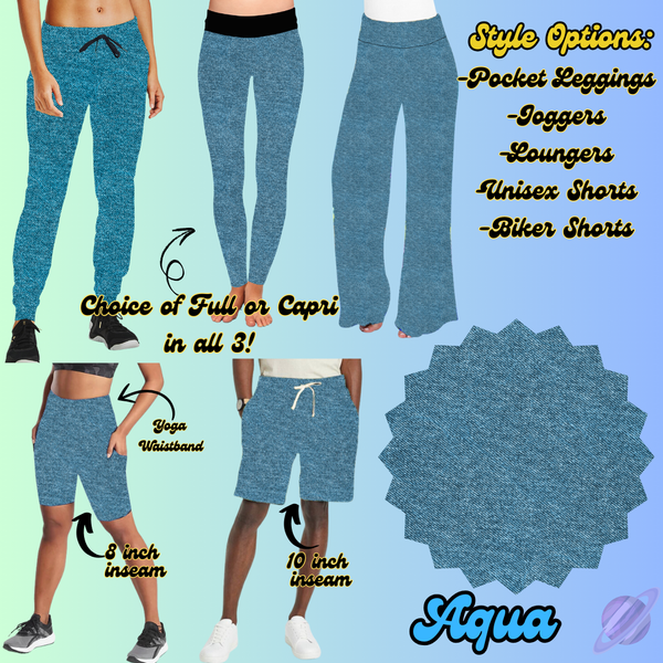 AQUA - LEGGING/JOGGER/LOUNGER/SHORTS - COLOR DENIM RUN PREORDER CLOSING 5/6