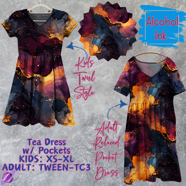 ALCOHOL INK - ADULT & KIDS - TEA DRESS RUN 3 - PREORDER CLOSING 3/11