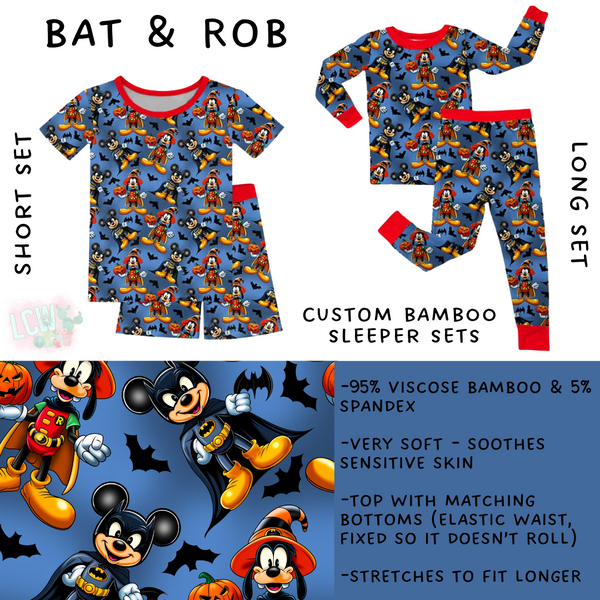 Ready to Ship Bat & Rob Bamboo Short Sleeper Set - 5T, 6T & 7T