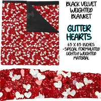 GLITTER HEARTS - BLACK VELVET WEIGHTED BLANKET ROUND 4 PREORDER CLOSING 10/16