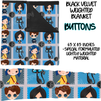 BUTTONS - BLACK VELVET WEIGHTED BLANKET ROUND 4 PREORDER CLOSING 10/16