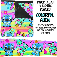 COLORFUL ALIEN - BLACK VELVET WEIGHTED BLANKET ROUND 4 PREORDER CLOSING 10/16