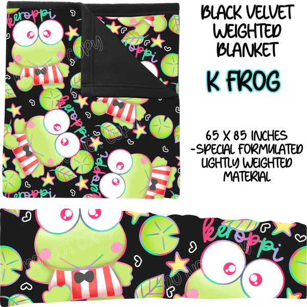 K FROG - BLACK VELVET WEIGHTED BLANKET ROUND 4 PREORDER CLOSING 10/16