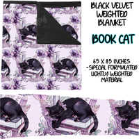 BOOK CAT - BLACK VELVET WEIGHTED BLANKET ROUND 4 PREORDER CLOSING 10/16