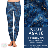 Ready to Ship - Blue Agate Full Length Leggings - Sport Pocket TC & TC2