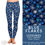 Ready to Ship - Blue Flakes Full Length Leggings - Sport Pocket TC2