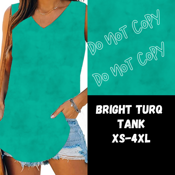 BRIGHT TURQ - V-NECK TANK - COLORBLAST PPO-PREORDER CLOSING 5/9