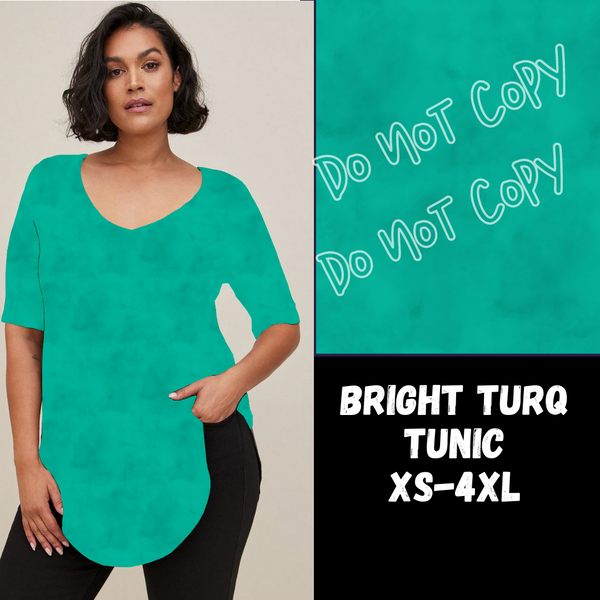 BRIGHT TURQ - V-NECK TUNIC - COLORBLAST PPO-PREORDER CLOSING 5/9