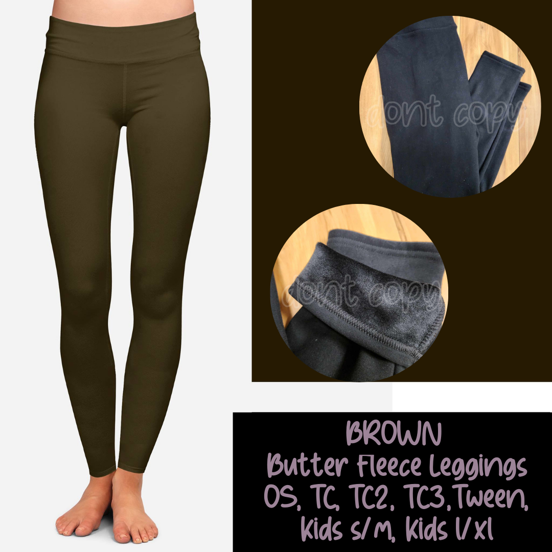 Brown fleece leggings best sale