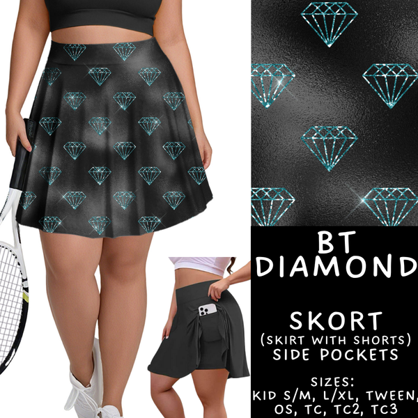 Batch #458 - Black & Teal Collection - Closes 12/3 - ETA late Jan - BT Diamond Skort
