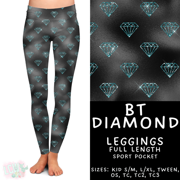 Batch #458 - Black & Teal Collection - Closes 12/3 - ETA late Jan - BT Diamond Full Length Leggings