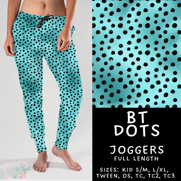 Batch #458 - Black & Teal Collection - Closes 12/3 - ETA late Jan - BT Dots Joggers