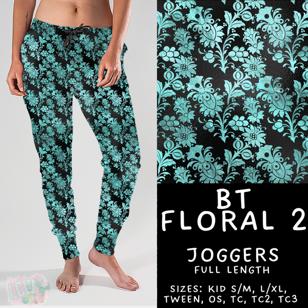 Batch #458 - Black & Teal Collection - Closes 12/3 - ETA late Jan - BT Floral 2 Joggers