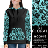 Batch #458 - Black & Teal Collection - Closes 12/3 - ETA late Jan - BT Floral Hoodie