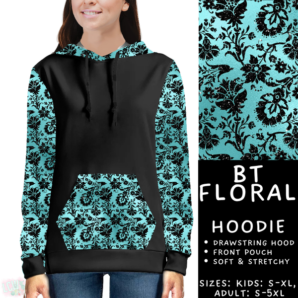 Batch #458 - Black & Teal Collection - Closes 12/3 - ETA late Jan - BT Floral Hoodie