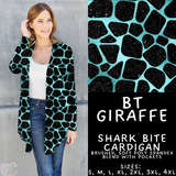 Batch #458 - Black & Teal Collection - Closes 12/3 - ETA late Jan - BT Giraffe Cardigan