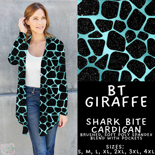 Batch #458 - Black & Teal Collection - Closes 12/3 - ETA late Jan - BT Giraffe Cardigan