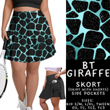 Batch #458 - Black & Teal Collection - Closes 12/3 - ETA late Jan - BT Giraffe Skort