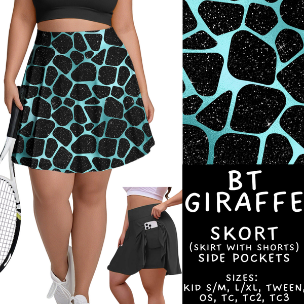 Batch #458 - Black & Teal Collection - Closes 12/3 - ETA late Jan - BT Giraffe Skort