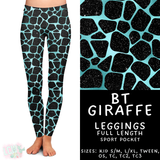 Batch #458 - Black & Teal Collection - Closes 12/3 - ETA late Jan - BT Giraffe Full Length Leggings