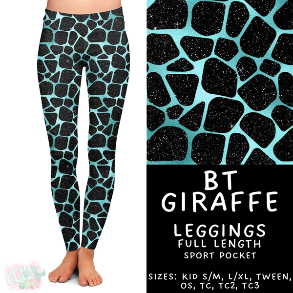 Batch #458 - Black & Teal Collection - Closes 12/3 - ETA late Jan - BT Giraffe Full Length Leggings
