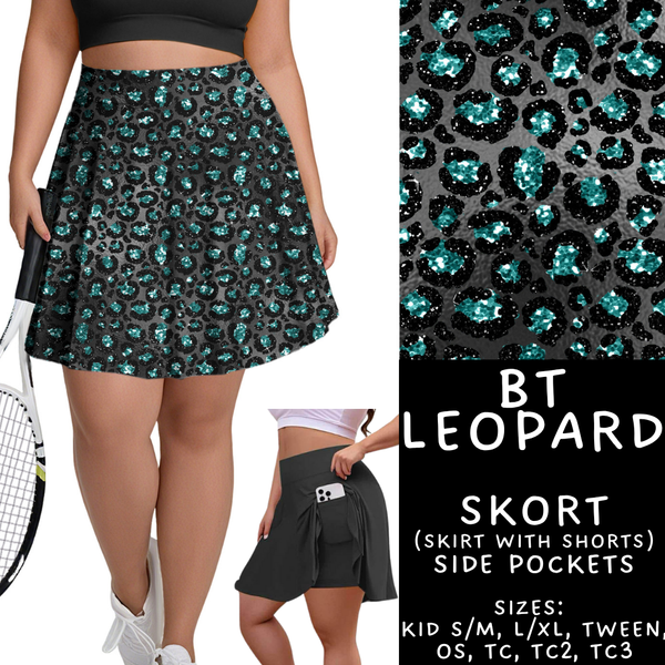Batch #458 - Black & Teal Collection - Closes 12/3 - ETA late Jan - BT Leopard Skort