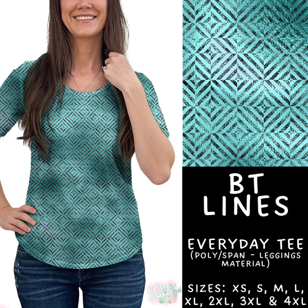 Batch #458 - Black & Teal Collection - Closes 12/3 - ETA late Jan - BT Lines Everyday Tee