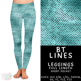 Batch #458 - Black & Teal Collection - Closes 12/3 - ETA late Jan - BT Lines Full Length Leggings
