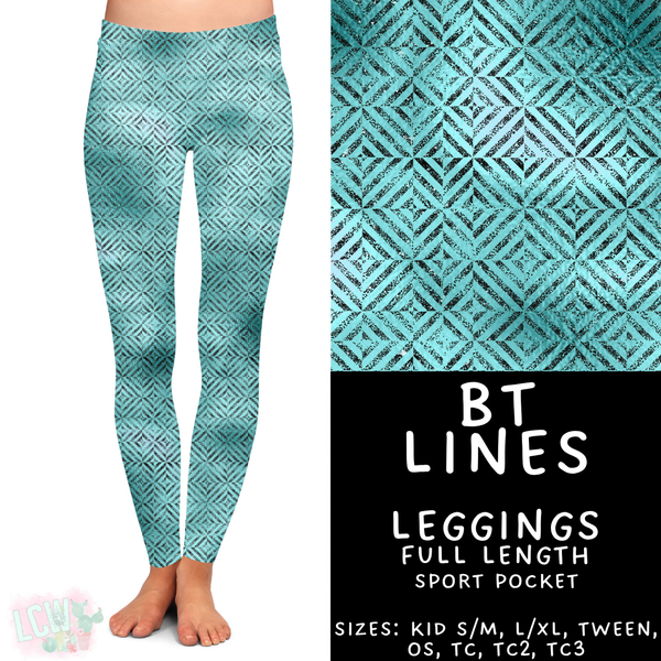 Batch #458 - Black & Teal Collection - Closes 12/3 - ETA late Jan - BT Lines Full Length Leggings