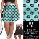 Batch #458 - Black & Teal Collection - Closes 12/3 - ETA late Jan - BT Lips Skort