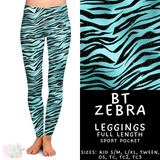 Batch #458 - Black & Teal Collection - Closes 12/3 - ETA late Jan - BT Zebra Full Length Leggings